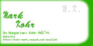 mark kohr business card